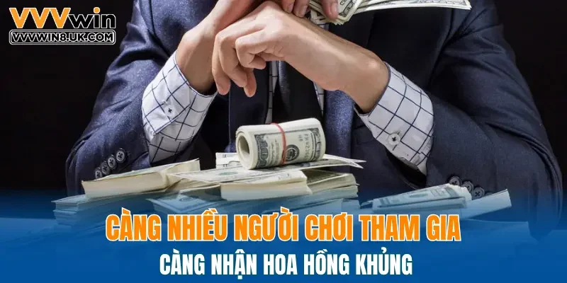 Càng nhiều người chơi tham gia càng nhận hoa hồng khủng
